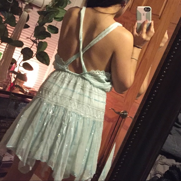 Free people baby blue sequined dress - Picture 6 of 6